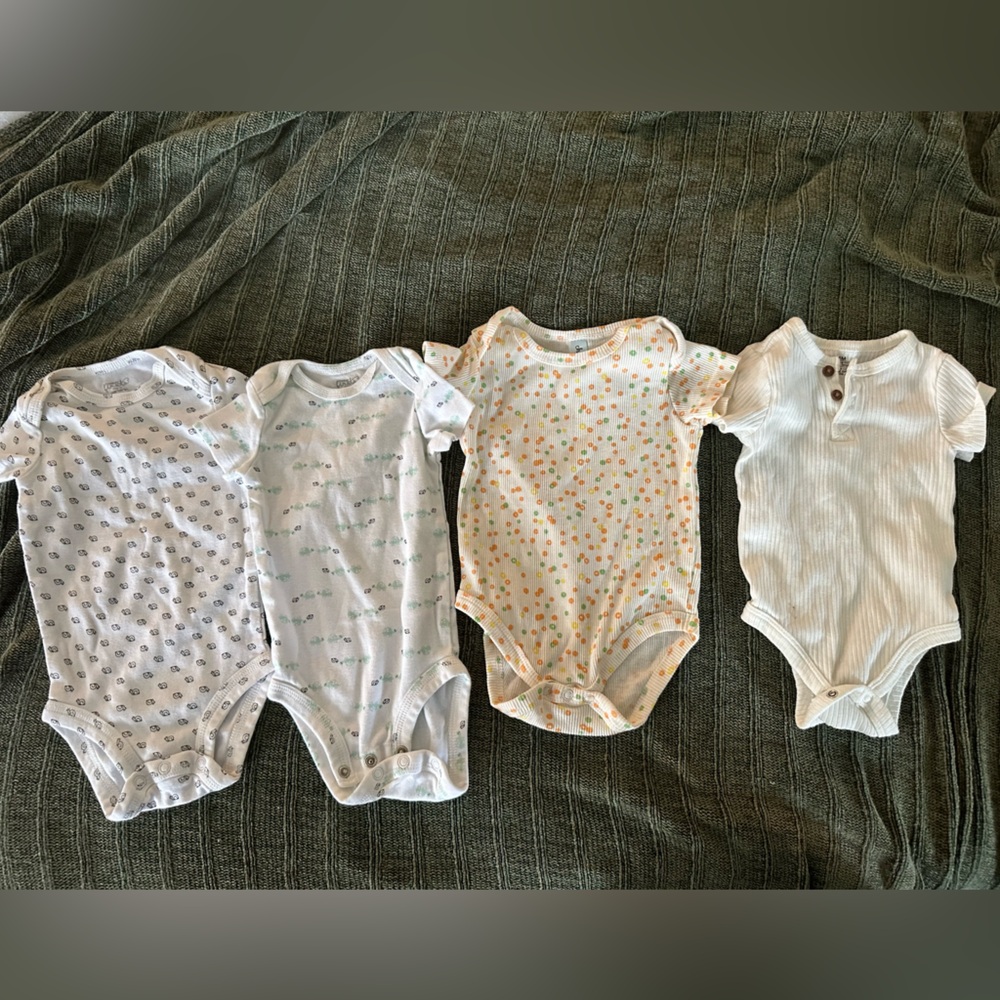 Carter's White and Multi-Color Baby One-Piece Bodysuits - 4 Pack